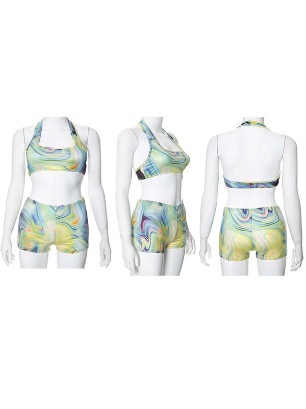 Halter Tank, Shorts Set, Matching Set, Summer Outfit, Women's Fashion, Casual Wear, Lounge Set, Beachwear, Vacation Ensemble, Trendy Apparel,