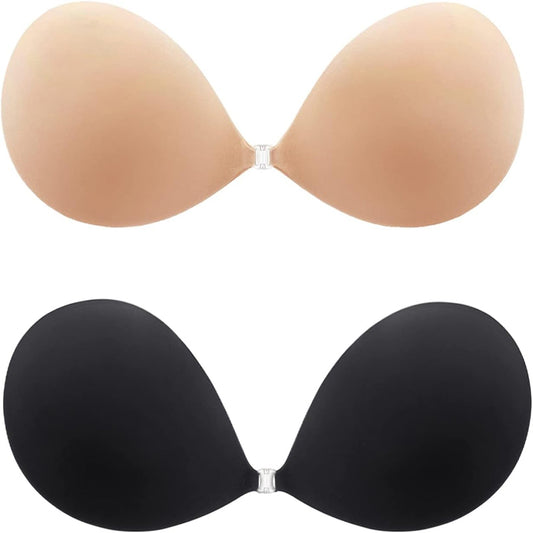 MITALOO, Adhesive Bra, Invisible, Sticky, Strapless, Push-up, Backless, Reusable, Silicone, Nipple Covering, Bras,