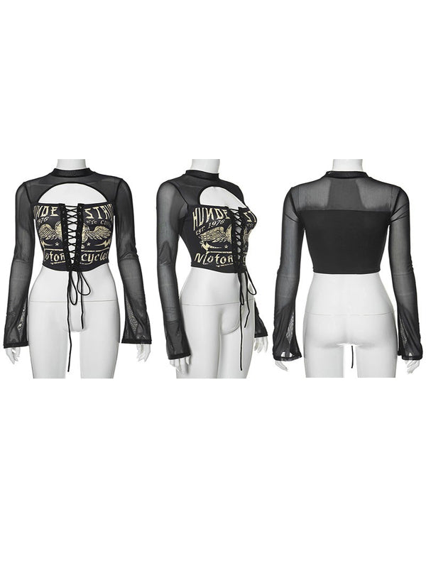 Mesh Sleeve Corset Shirt, Corset Top, Mesh Sleeve Blouse, Women's Fashion, Gothic Style Shirt, Elegant Corset Blouse, Statement Sleeve Top, Trendy Mesh Shirt, Edgy Fashion Piece, Victorian-inspired Top,
